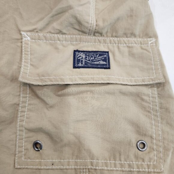 Vintage Polo Ralph Lauren Nylon Shorts Mens Large Beige Cargo Hiking Outdoor - Picture 3 of 13
